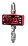 precision led light source Alloy steel hook Escala de grúa digital High precision 1000KG 2000LBS 1T Aluminum Digital Crane Scale heavy Duty Hanging Scale Smart Type LED Display (Red)