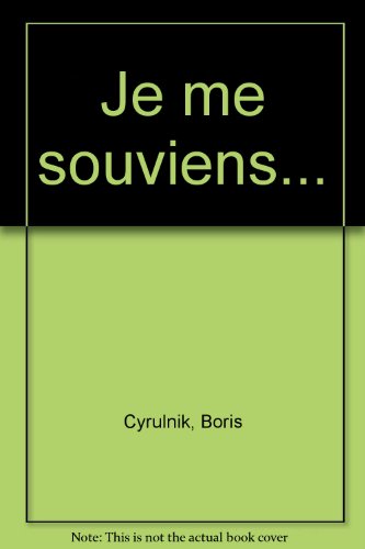 couverture de : Je me souviens...