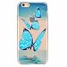 Produktbild MUTOUREN für iPhone 6 6S 4.7Zoll Transparent TPU Silikon Schutz Handy Hülle Case Cover [Kratzfeste, Scratch-Resistant] Hülle Schutzhülle Crystal Kirstall Durchsichtig Fall-Abdeckung Etui TPU Bumper Schale - blauer Schmetterling
