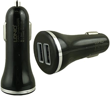 Lonio® Black / Silver Rapid 3.1A Dual USB Car Charger Suitable For Allview X2 Xtreme / Allview E3 Sign / Allview E2 Jump