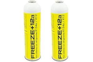 REPORSHOP - 2 Botellas Gas Ecologico Refrigerante Freeze +12a 420Gr Organico Sustituto R12, R134A