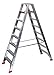 Produktbild Alu-Profi-Doppelleiter 2x8 Stufen / Sprossen, 221x68x23cm, Aluminium, Marke: Szagato (Stehleiter, Anlegeleiter, Aluleiter, Kombileiter, Leiter)