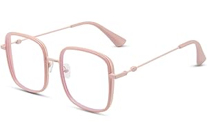 AOOLIA Quadrat Blaulichtfilter Brille für Damen Herren, Retro Frame Ohne Stärke Brille Computer Anti-Blaulicht Brillen