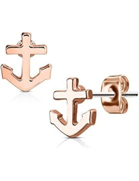 KULTPIERCING - Ohrringe Anker 1 Paar Ohrstecker 316 L Chirurgenstahl / Edelstahl Damen Schmuck Ohr-Schmuck Studs...