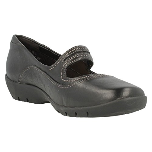CLARKS womens ORDELL BECCA Black Derby Shoes 4