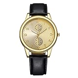 Damen Quartz Analog Armband, Lederband | Dekoration | Sportuhr | Wasserdicht | Geschenk | Alugehäuse | Quarzwerk | 20mm Bandbreite | 235mm Bandlänge Heatnine