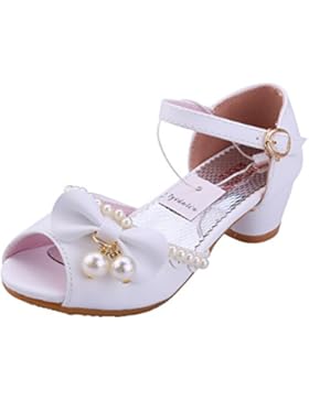 Sandalen Kinder Mädchen Absatz Schuhe Peeptoes - Tyidalin Festlich Schuhe für Hochzeit Geburtstag Party Fest Weiß...