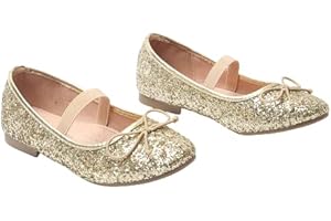 Gizelle Mary Jane Mädchen-Kleid, flach, Brautparty, Glitzer, Prinzessinnen-Hochzeitskleid, glitzernd, Brautjungfernschuhe für Kinder