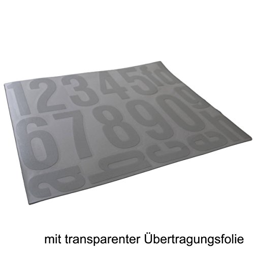 Hausnummern Aufkleber Folien Set Nummern und Buchstaben zum Aufkleben (reflektierend oder matt) (schwarz-reflex) - 2