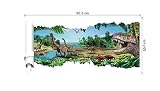 Zuolanyoulan 3D Stereoskopische Dinosaurier Muster Wandsticker Kinder Schlafzimmer Wandtattoos Wohnzimmer Fensterglas Dekorativen Entfernbare Wandaufkleber Raum Dekor Wall Sticker - 4