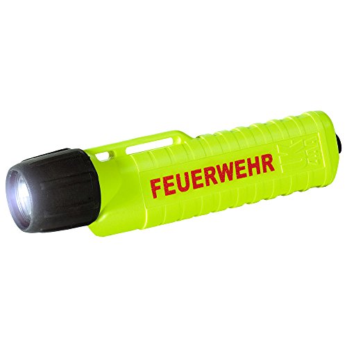 UK Lights Helmlampe 4AA ET Xenon, Heckschalter, mit Aufdruck, Feuerwehr, neongelb 14321F