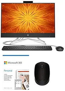 HP All-in-One 24-df0215in 23.8-Inch (60.4 cm) FHD with Alexa Built-in (AMD Ryzen 3-3250U/8GB/256GB SSD+1TB HDD/Win 10/MS MSO/Jet Black) + Wireless Mouse + Microsoft 365 Personal 12-Month Subscription