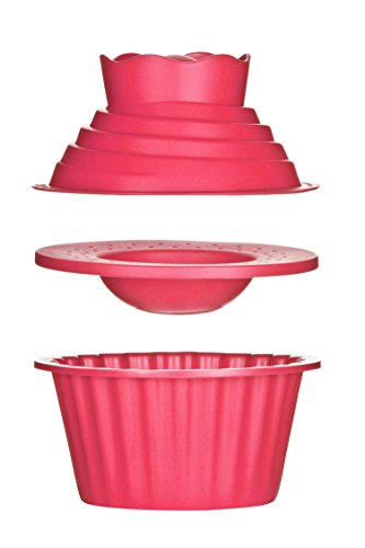Premier Housewares Cupcake-Form, 3-teilig, Silikon, riesig, 18 x 19 x 19 cm, Hot Pink - 2