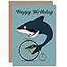 Produktbild Wee Blue Coo LTD Happy Birthday Whale Shark Bicycle Penny Farthing ABSURD Greetings Card