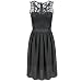 Produktbild Icytail Art und Weise sleeveless Spitzekleid Chiffon- Rockkleid Nähen Reißverschluss Frauen (S, schwarz)
