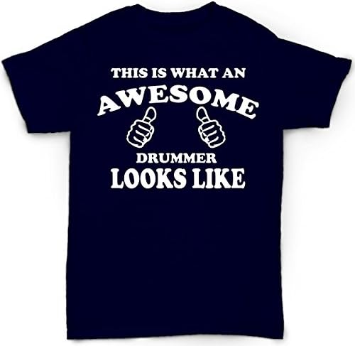 This Is What An Awesome Drummer Looks Like Kids T Shirt Drums Funny Birthday Gift - Navy - 9-11 Years