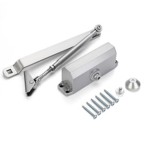 Amzdeal Türschließer Türstopper klein Aluminium-Druckguss Minitürschließer für Tür (Silber) - 7