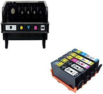 Komada Compatible HP564 5 Slot Printhead plus Compatible HP564(BK/PBK/C/M/Y) Ink Cartridges for Photosmart B8500 B8550 B8553 Cb326-30002 Printers.