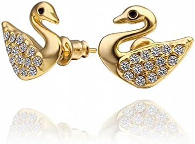 Environmentally Friendly Rose Gold Animal Drill Earrings Men's Women / Stainless Steel / Anti-allergic / Silver Shine / Diamond / Small Exquisite,C
