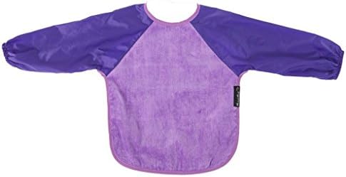 Mum2mum Long Sleeved Baby Kids Apron Smock Bib 18-36 Months (Purple)