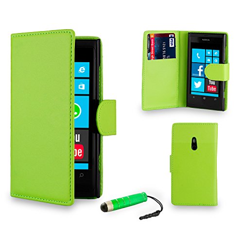 32nd PU-Lederhülle für Nokia Lumia 800 (inklusive Displayschutz, Reinigungstuch und Eingabestift, Buchform) Grün grün - 2