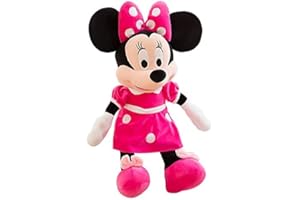 Hilloly Disney Plüsch,Plüschpuppe,Mickey Minnie Puppe, Plüschpuppe Geschenke,Disney Mickey Maus Plüschfigur,Bunt,35 cm,Rose