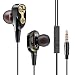 Produktbild QHLJX 7D HiFi In-Ear Kopfhörer, Dual Dynamaic Drive Subwoofer Stereo Kopfhörer, Geräuschreduzierung, Tragbar, 3,5 mm Schnittstelle, Geeignet für Mobiltelefone, Tablets, MP3, Etc