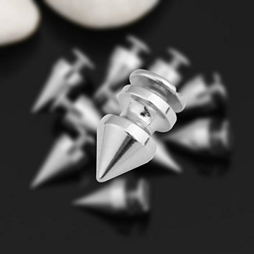 10x Kupfer 8*12mm Silber Killernieten Spitz Nieten Punk Ziernieten Schraubnieten - 2