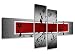 Produktbild Visario Leinwandbilder 6535 Bild auf Leinwand, 160 cm fertig gerahmte Bilder, 4 Teile, rot