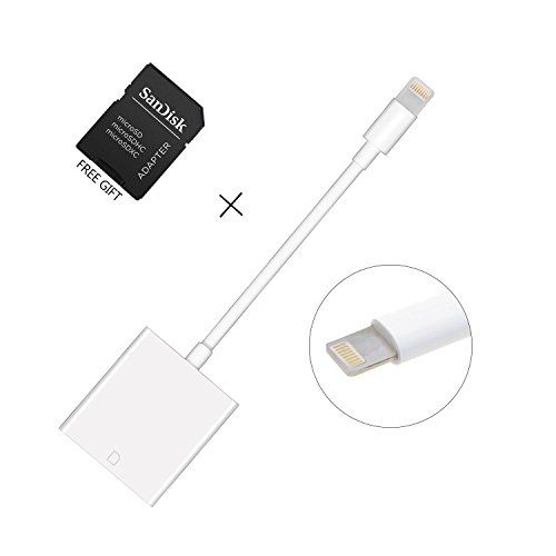 Amavasion SD Card Reader-Kamera-Adapter für iPhone iPad, Trail Spiel-Kamera-Karten-Viewer Reader für Apple iPhone 5 / 5s / 6 / 6S / 6 Plus / 07.07 Plus / iPad Mini / Air - Keine App nötig