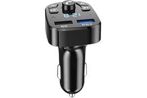 Aumotop Transmisor FM, Reproductor de MP3 para automóvil BT Transmisor de FM inalámbrico, Audio Música Estéreo Puerto USB Dual, Cargador de automóvil para Llamadas Manos Libres