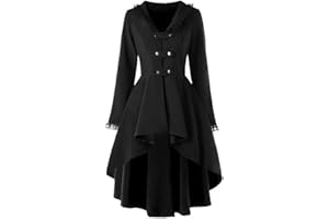 CENLANG Women's Steampunk Gothic Vintage Jacket Victorian Tailcoat Long Trench Coat Wedding Uniform Halloween Costume Tuxedo
