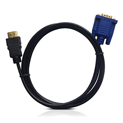 HDMI zu VGA Kabel, ruitexun 1,8 Meter neuen HDMI Gold Stecker zu VGA Stecker D-Sub HD 15 Pin M/M Adapter Stecker Kabel für Laptop PC LCD HD TV 6 Füße (schwarz) - 4