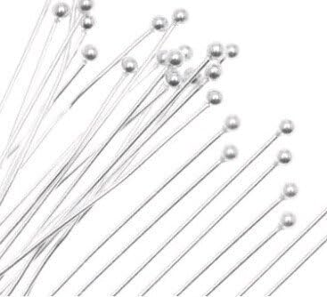 HYBEADS 500-piece 2mm Ball Head Pins, 22-gauge, 2-inch (Silver) by HYBEADS