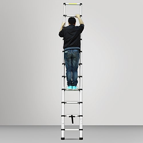 FEMOR 3.8M Alu Teleskopleiter Anlegeleiter Aluleiter Sprossenleiter Schiebeleiter - 9