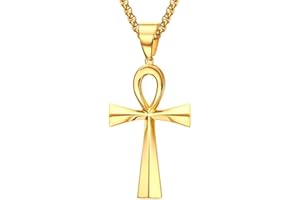 BOBIJOO JEWELRY - Pendentif Collier Homme Femme Croix de Vie Ankh Egyptienne Acier inoxydable Argent ou Or Chaîne