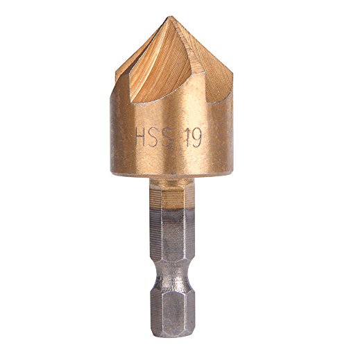 HSS Senker 6 tlg 5 Flöte Senker Sechskant 90 Grad Kegelsenker Satz Ø 6,35 6mm / 8mm / 9mm / 13mm / 16mm / 19mm Versenkbohrer - 4
