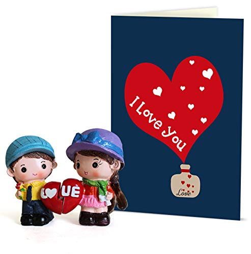 Tied Ribbons Valentines Day Gift for Husband - Gift Combo (Golden Medal with Greeting Card and Artificial Rose)