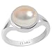 Clara Certified Pearl (Moti) 4.8cts or 5.25ratti Zoya Silver Ring RS.1440.00