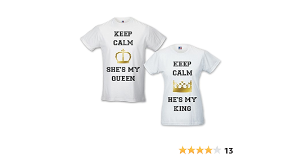 Babloo Coppia di T-Shirt Amore Uomo Donna Idea Regalo Fidanzati Keep Calm  King And Queen : Amazon.it: Abbigliamento