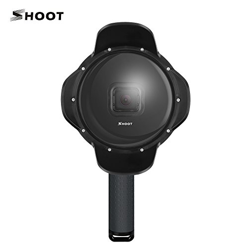 EReach 6 “ Dome Port für GoPro Hero 5, SHOOT 2.0 Version Wasserdichtes Tauchen Gehäuse Case mit transparenter Linse Cover & Handheld Floaty Grip für Unterwasserfotografie