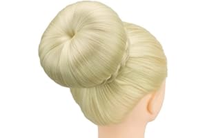 IMISSU Copricapo chignon intrecciato da ballerina di grandi dimensioni Copricapo per ciambella Posticci per capelli Scrunchie Parrucca per Updo sulla festa di nozze (M1 Sporca bionda)