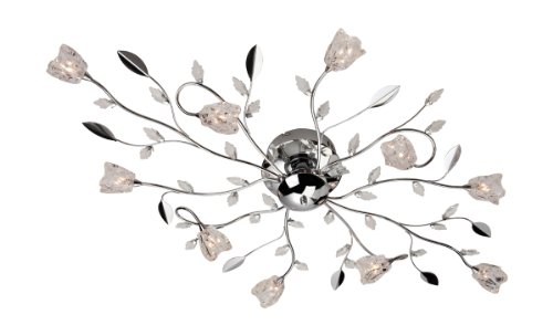 Firstlight Products8362CH Cindy 10 Light Flush Fitting, Chrome with Clear Glass