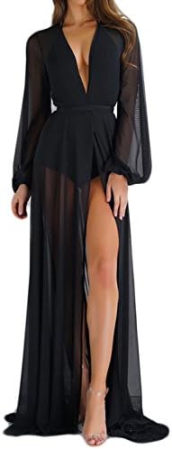 Womens Swim Cover-Ups Sarongs Chiffon Long Beach Kimono Coverup Cardigans