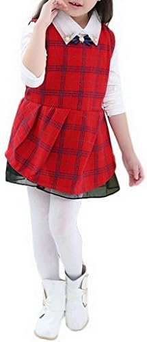 Jixin4you Girl Lace Sleeveless Woolen Weskit Party Dress Red Asia 80 Bust 60cm