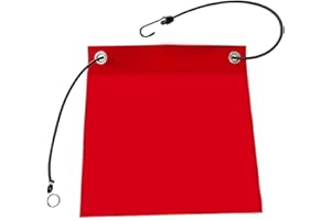 PROVISO TOOLS Rote Fahne Überlänge nach StVo §22, Warnflagge, rote Flagge, Ladungssicherung, Warnfahne, rote Fahne für Transport mit Gummiseil - 30x30cm