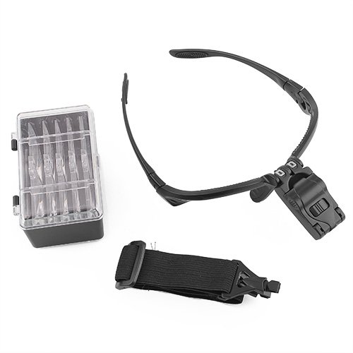 Amzdeal Lupenbrille Brillenlupe Lupe mit 2 LEDs 5 Linse Vergroesserung Reparatur Haltbar - 7