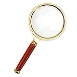 eschenbach lupe 5 fach Bequemer ergonomischer Griff. Tumao Lupe mit 8 fach für Schmuck Senioren, Handlupe (Leselupe) 80mm Ø mit 8 Facher Vergrößerungsglas für Lesen, Inspektion, Briefmarken, Antiquitäten, Objektiv Schmuck Lupe (Lupe mit 8 fach)