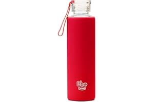 BBO IRISANA Irisana - Botella de Agua - Garrafa Deportiva de Cristal con Asa para Gimnasio - Borosilicato y Silicona - Colección Bbo