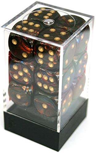 Preisvergleich Produktbild Chessex Scarab Blue-Blood / Gold W6 16mm Würfel Set CHX27619